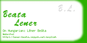 beata lener business card